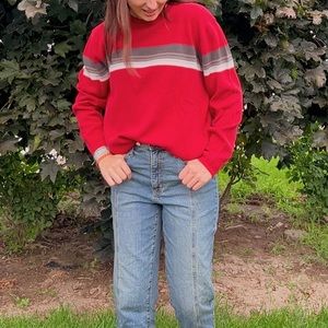 Heavy Weight Red Striped Sweater!
